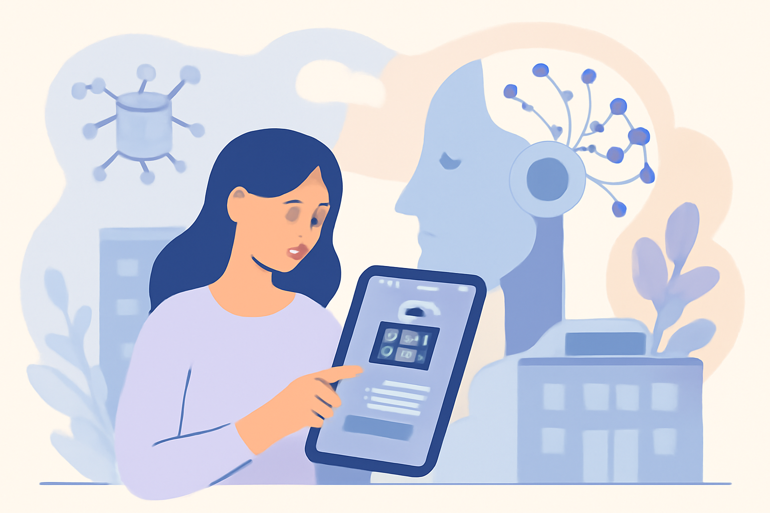 Ilustración sobre Desarrollo de aplicaciones para hoteles: guía 2026 completa — GuestBrain (guestbrain.io)
