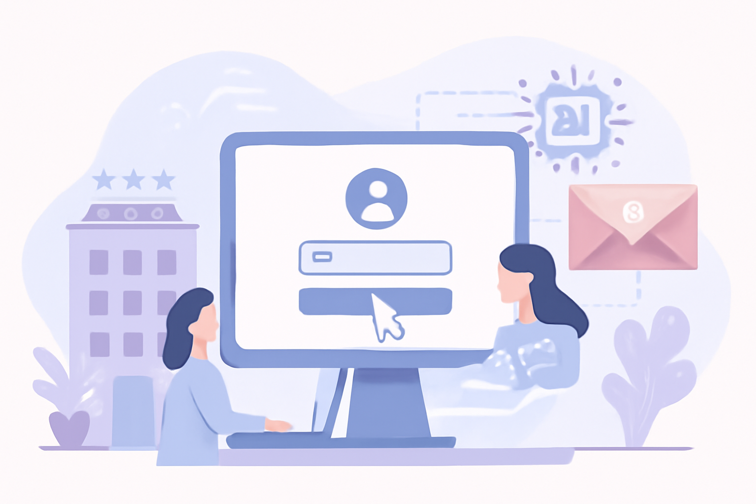 Ilustración sobre Portal cautivo para hoteles: recupera el email real — GuestBrain (guestbrain.io)